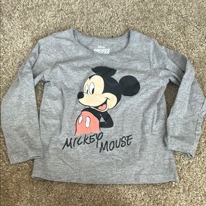Disney Mickey Mouse Long Sleeve Gray Shirt